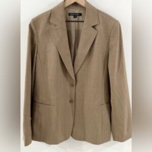 Lafayette 148 New York Career Long Sleeve 2‎ Button Brown Quiet Luxury Blazer  6